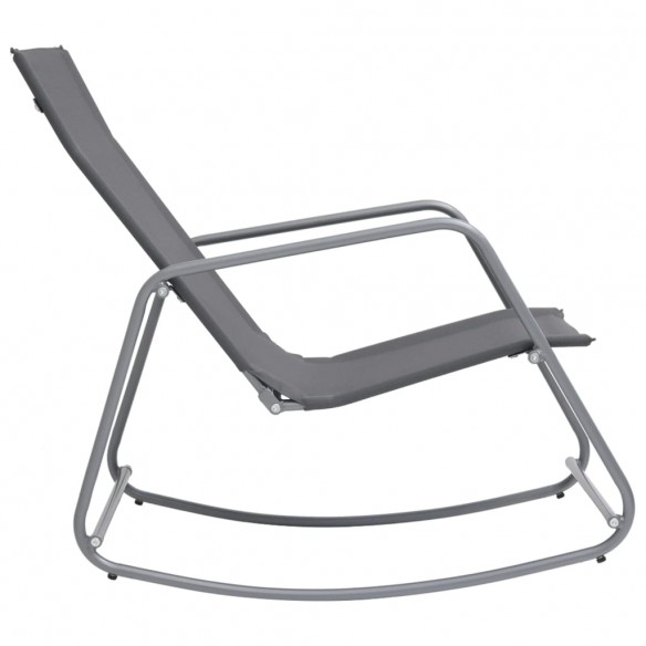 Chaise à bascule de jardin Gris 95x54x85 cm Textilène