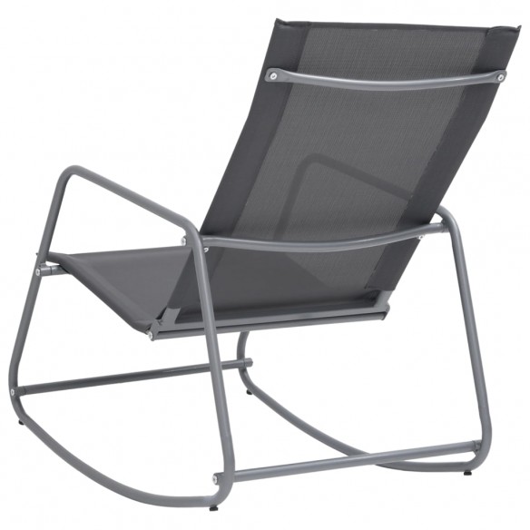 Chaise à bascule de jardin Gris 95x54x85 cm Textilène