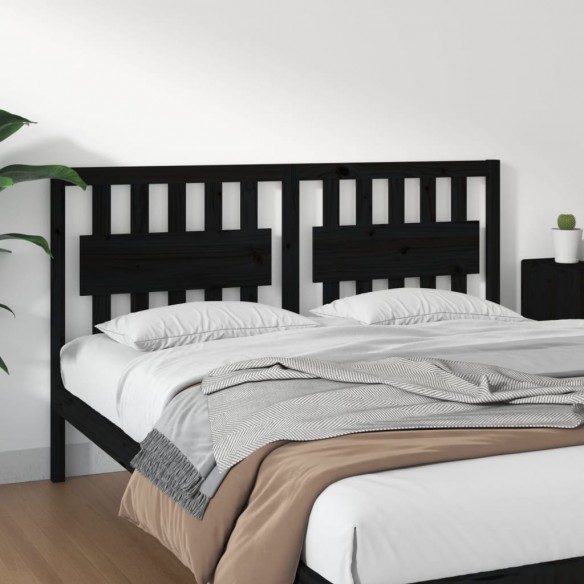 Tête de lit Noir 165,5x4x100 cm Bois massif de pin