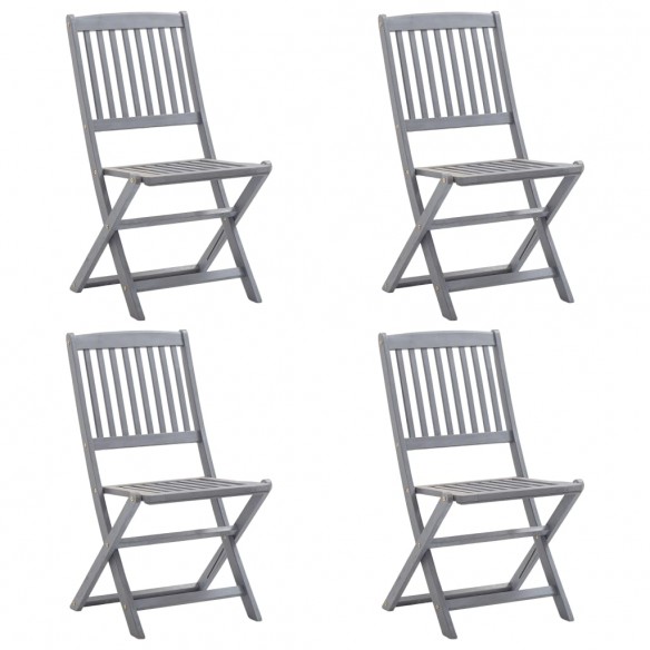 Chaises pliables d'extérieur 4 pcs Bois d'acacia solide