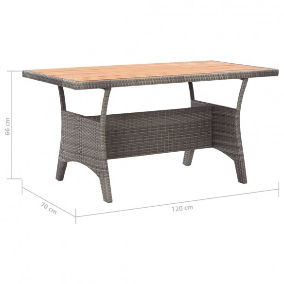 Table de jardin Gris 120x70x66 cm Bois d'acacia massif