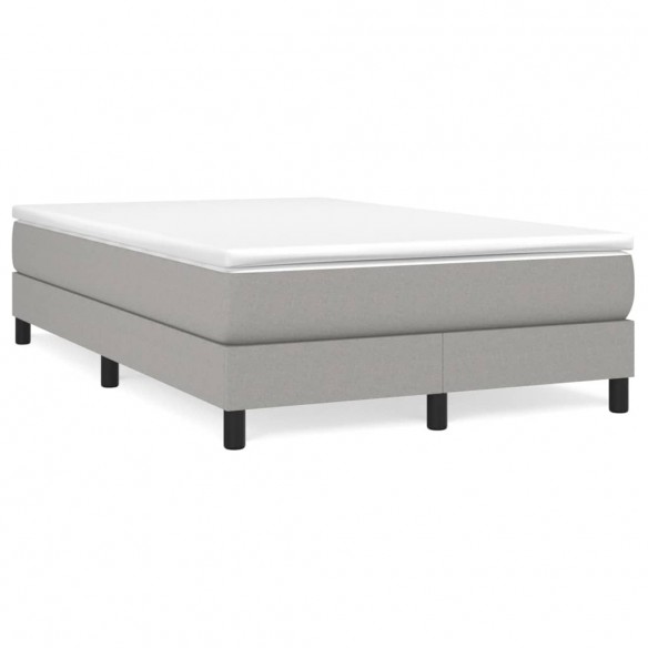 Cadre de lit avec matelas Gris clair 120x200cm Tissu