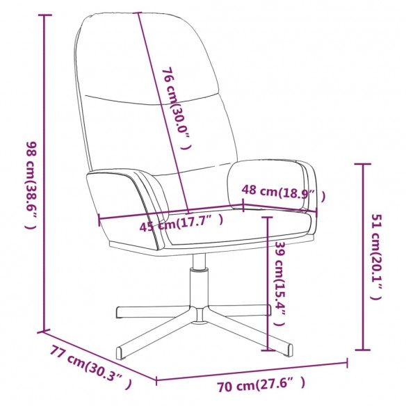 Chaise de relaxation Noir Similicuir