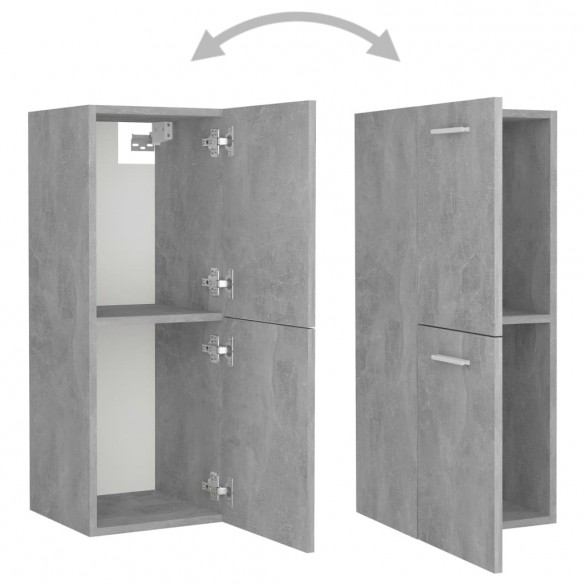 Armoire de salle de bain Gris béton 30x30x80 cm Aggloméré