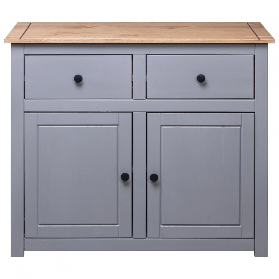 Buffet Gris 93x40x80 cm Pin solide Assortiment Panama