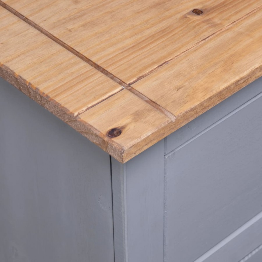 Buffet Gris 93x40x80 cm Pin solide Assortiment Panama