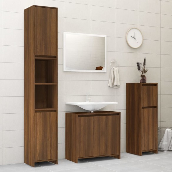 Armoire de bain Chêne marron 30x30x95 cm Bois d'ingénierie