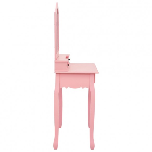 Ensemble de coiffeuse avec tabouret Rose 80x69x141 cm Paulownia