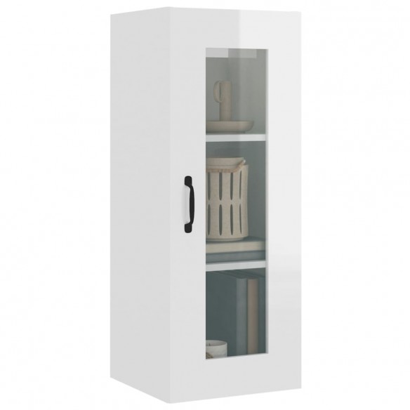 Armoire murale suspendue Blanc brillant 34,5x34x90 cm