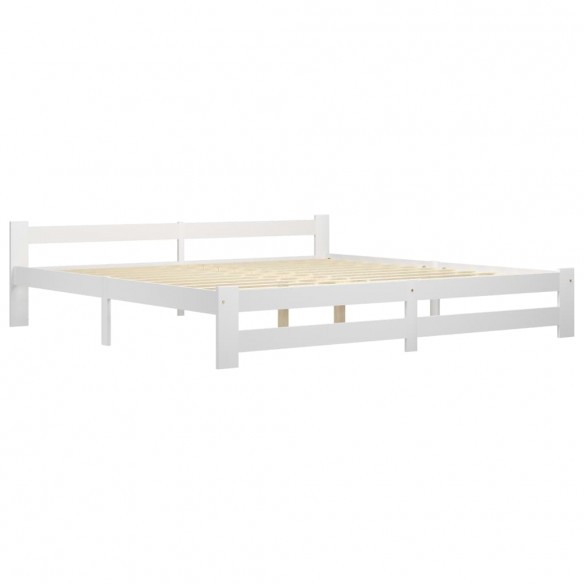 Cadre de lit Blanc Bois de pin massif 200x200 cm