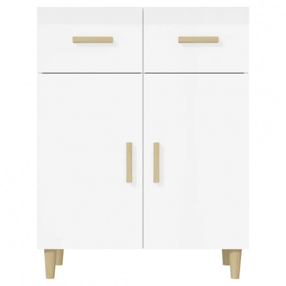 Buffet Blanc brillant 69,5x34x89 cm Bois d'ingénierie