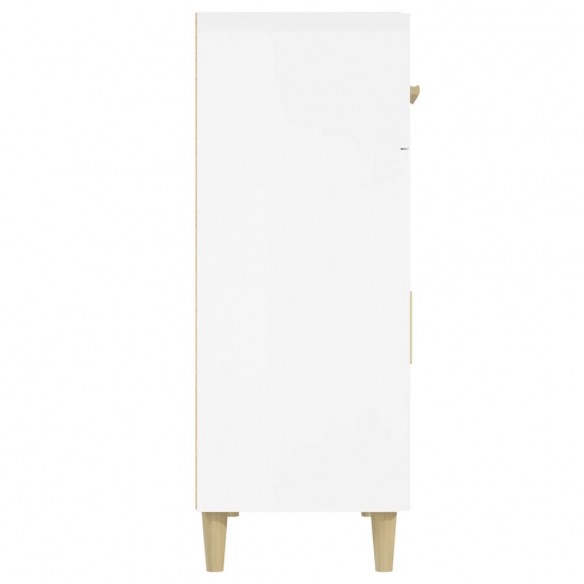 Buffet Blanc brillant 69,5x34x89 cm Bois d'ingénierie