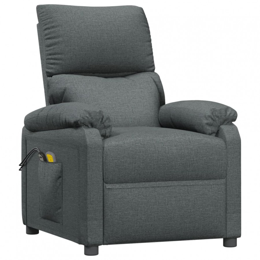 Fauteuil électrique de massage Gris foncé Tissu Fauteuil électrique de massage Gris foncé Tissu