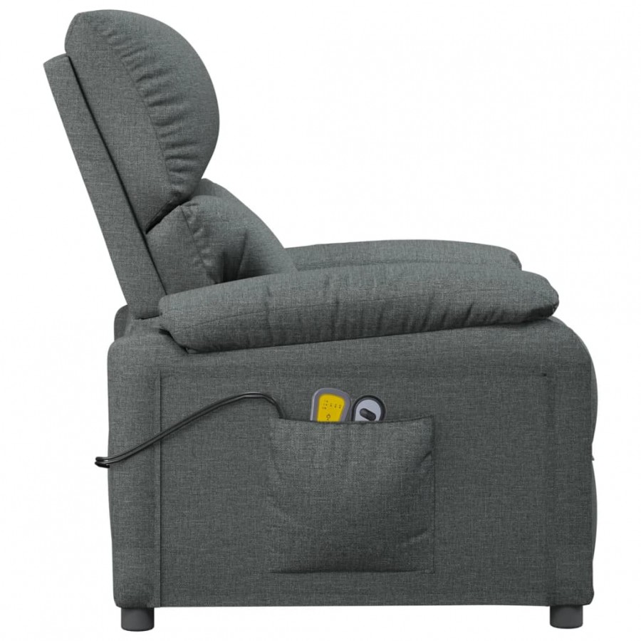 Fauteuil électrique de massage Gris foncé Tissu Fauteuil électrique de massage Gris foncé Tissu