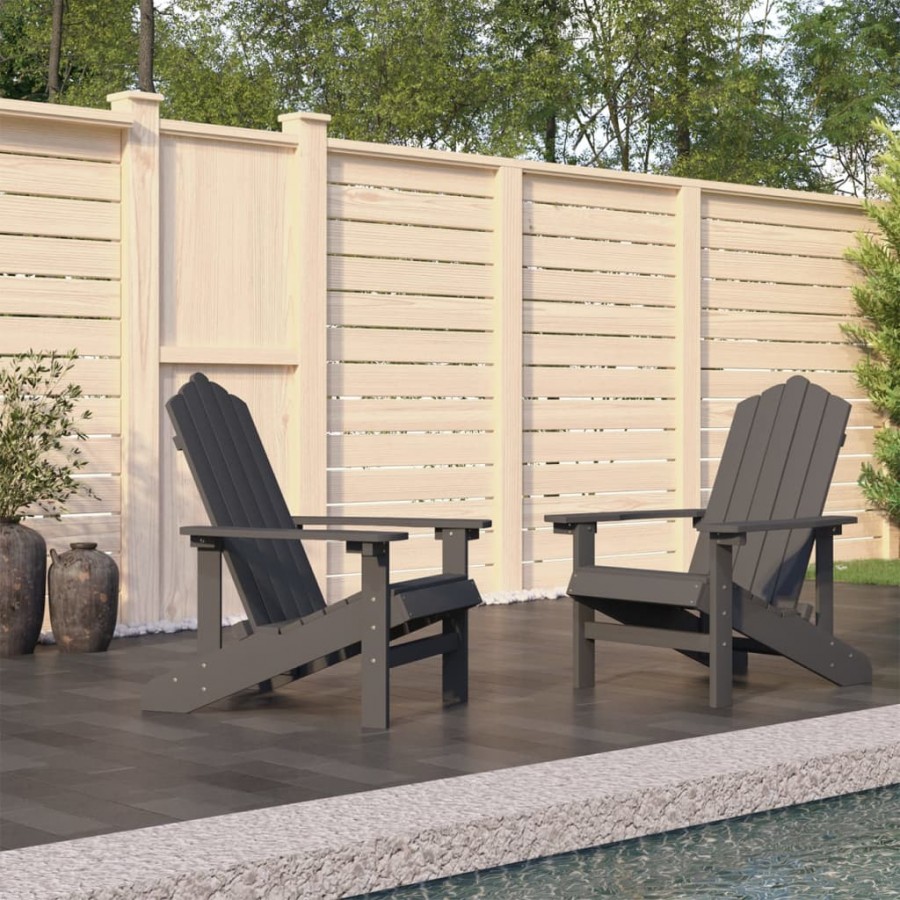 Chaises de jardin Adirondack 2 pcs PEHD Anthracite