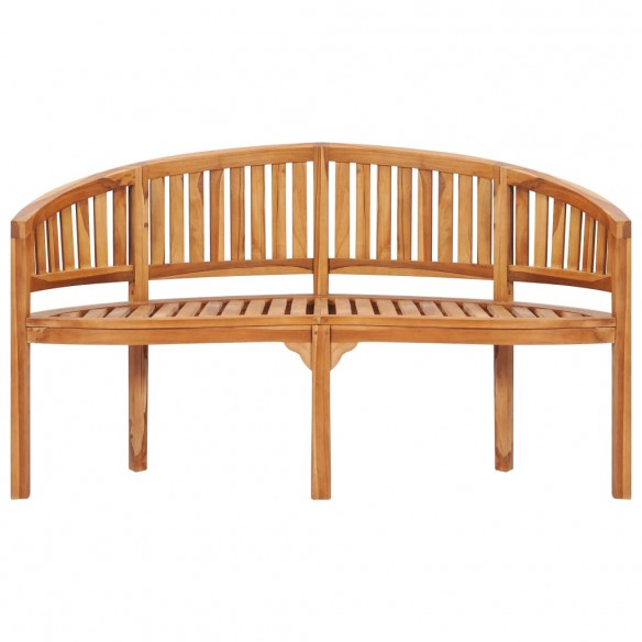 Banc de jardin en forme de banane 151 cm Teck solide