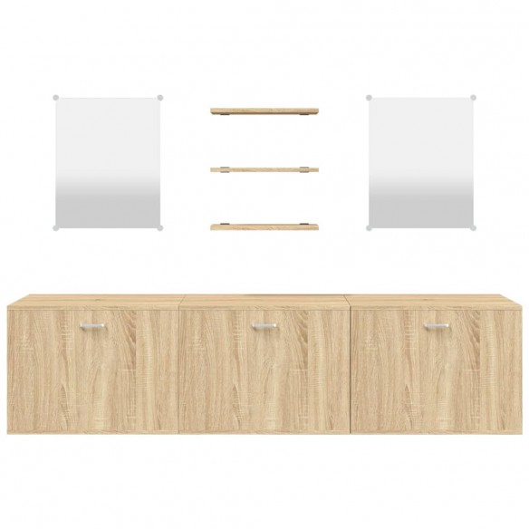 Ensemble de meubles salle de bain 6 pcs chêne bois d'ingénierie