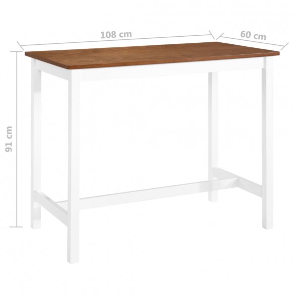 Table de bar Bois massif 108 x 60 x 91 cm