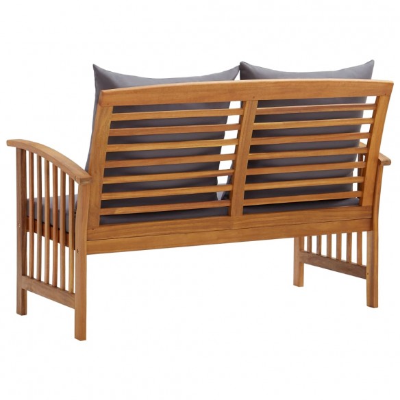 Banc de jardin avec coussins 119 cm Bois solide d'acacia