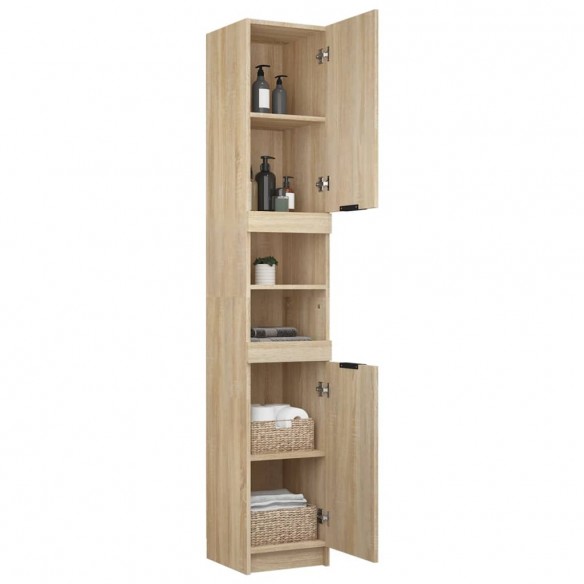 Armoire de salle de bain Chêne sonoma 32x34x188,5 cm