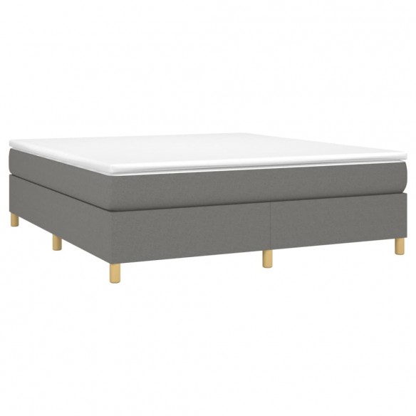 Cadre de lit avec matelas Gris foncé 180x200cm Tissu