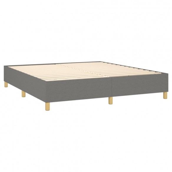 Cadre de lit avec matelas Gris foncé 180x200cm Tissu