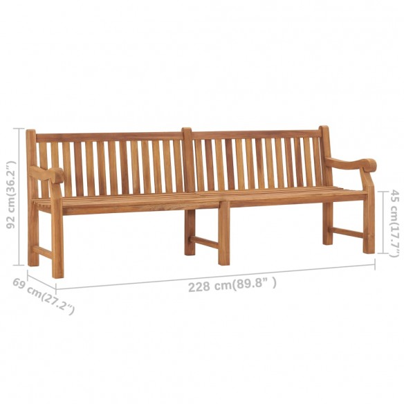 Banc de jardin 228 cm Bois de teck solide