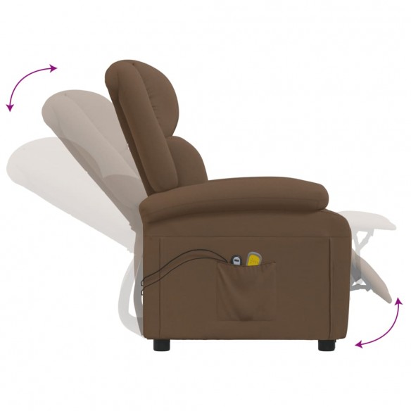 Fauteuil électrique de massage Marron Tissu