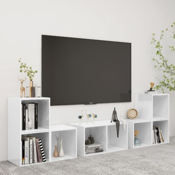 Ensemble de meubles TV 6 pcs Blanc Aggloméré