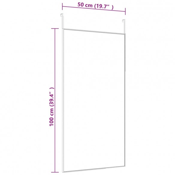 Miroir de porte Noir 50x100 cm Verre et aluminium