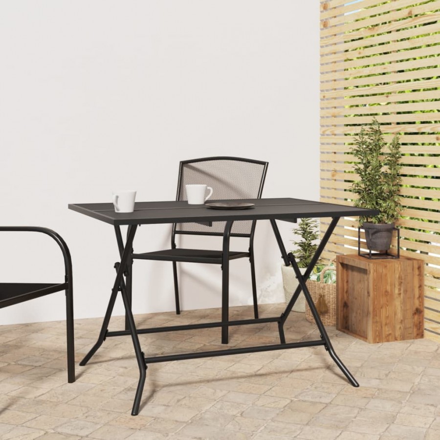 Table de jardin pliable anthracite 110x80x72 cm maille d'acier