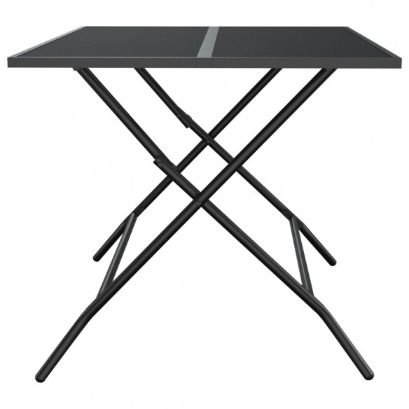 Table de jardin pliable anthracite 110x80x72 cm maille d'acier