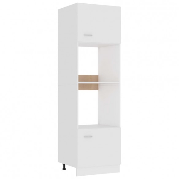 Armoire à micro-ondes Blanc 60x57x207 cm Aggloméré