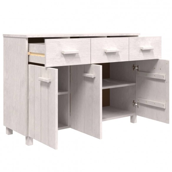 Buffet MOLDE Blanc 113x40x80 cm Bois massif de pin