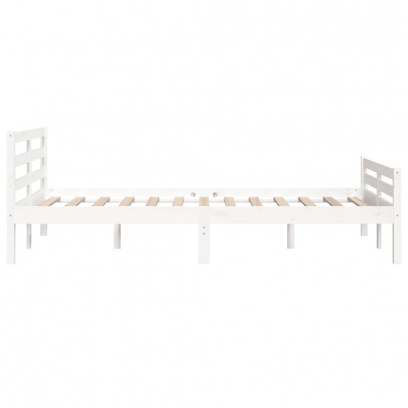 Cadre de lit Blanc Bois massif 140x200 cm