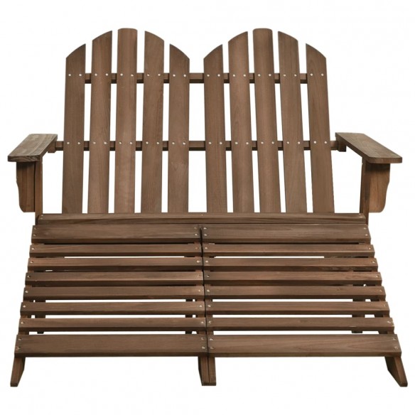 Chaise de jardin Adirondack 2places et repose-pied Sapin Marron