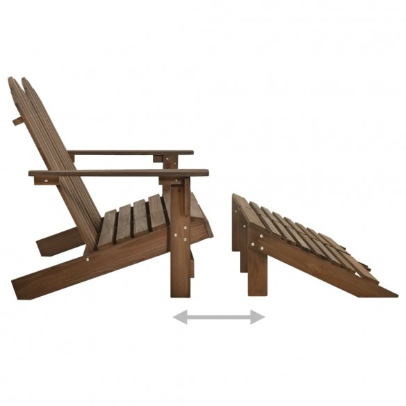 Chaise de jardin Adirondack 2places et repose-pied Sapin Marron