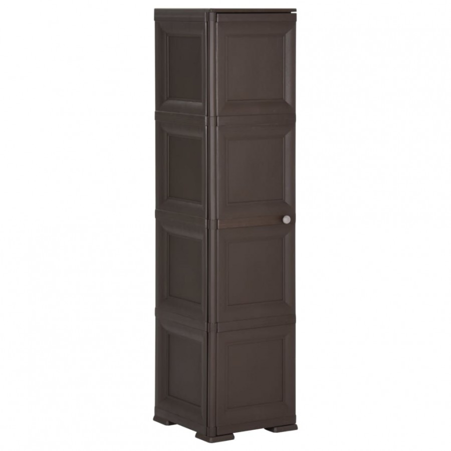 Armoire en plastique 40x43x164 cm Design de bois Marron