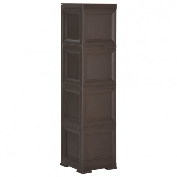 Armoire en plastique 40x43x164 cm Design de bois Marron