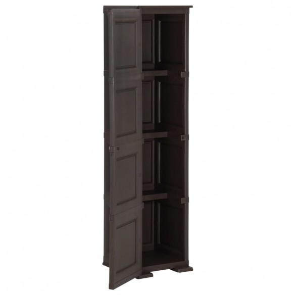 Armoire en plastique 40x43x164 cm Design de bois Marron