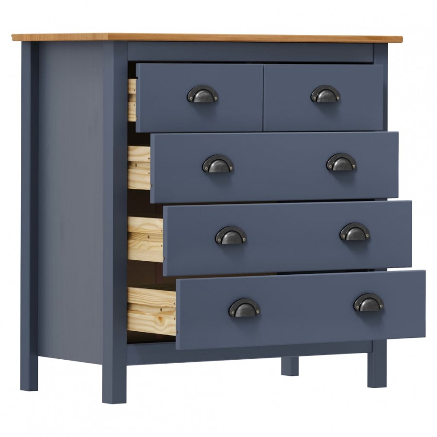 Buffet Hill Gris 79x40x80 cm Bois de pin solide