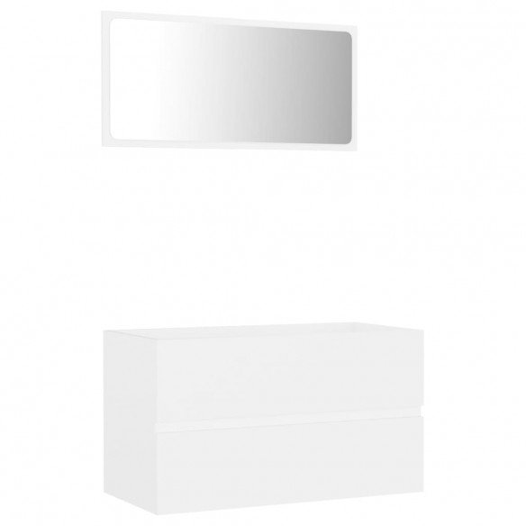 Ensemble de meubles de salle de bain 2 pcs Blanc Aggloméré