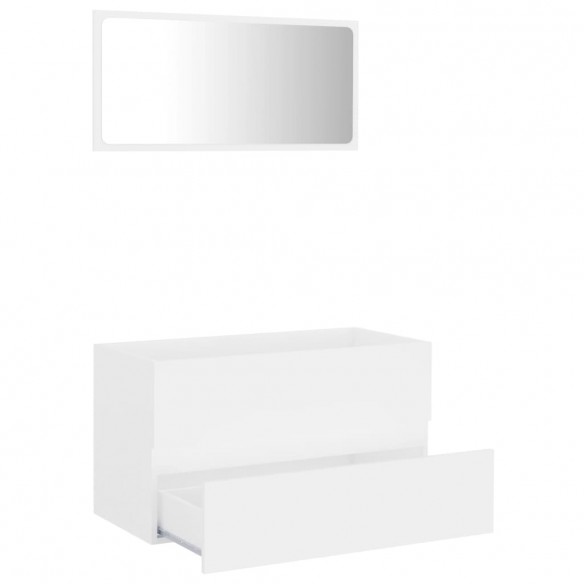 Ensemble de meubles de salle de bain 2 pcs Blanc Aggloméré