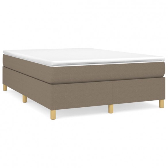 Cadre de lit avec matelas Taupe 140x200 cm Tissu