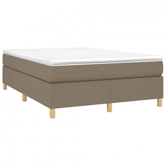 Cadre de lit avec matelas Taupe 140x200 cm Tissu