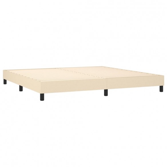 Sommier à lattes de lit avec matelas Crème 200x200 cm Tissu