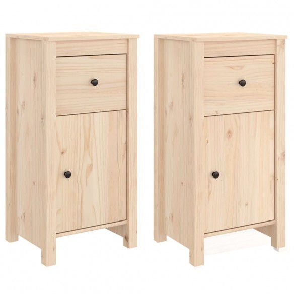 Buffets 2 pcs 40x35x80 cm Bois massif de pin