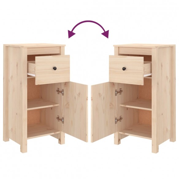 Buffets 2 pcs 40x35x80 cm Bois massif de pin