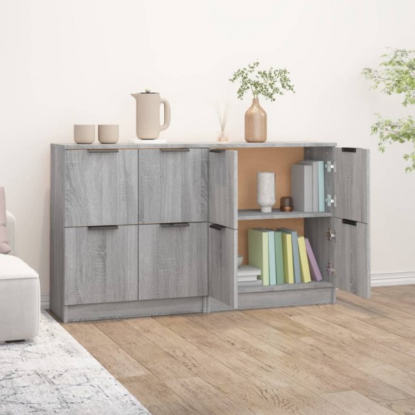 Buffets 2 pcs Sonoma gris 60x30x70 cm Bois d'ingénierie