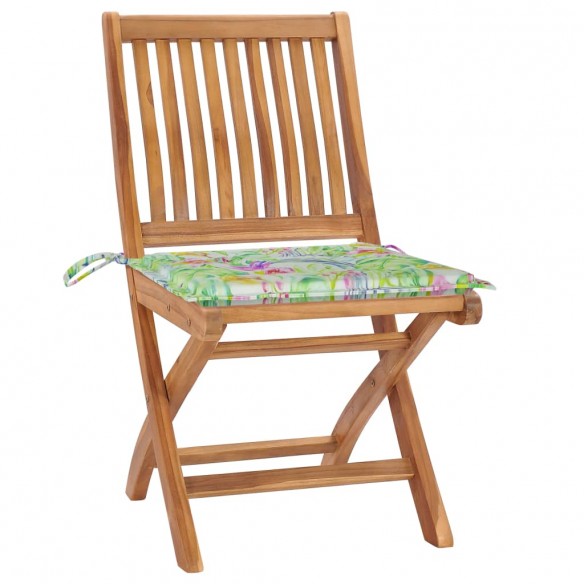 Chaises pliables de jardin avec coussins 6 pcs Bois de teck